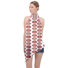 Beautylips Halter Asymmetric Satin Top by Sparkle
