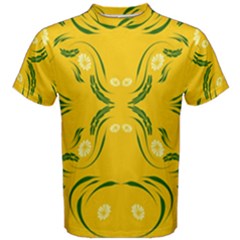 Floral Folk Damask Pattern Fantasy Flowers Floral Geometric Fantasy Men s Cotton Tee by Eskimos