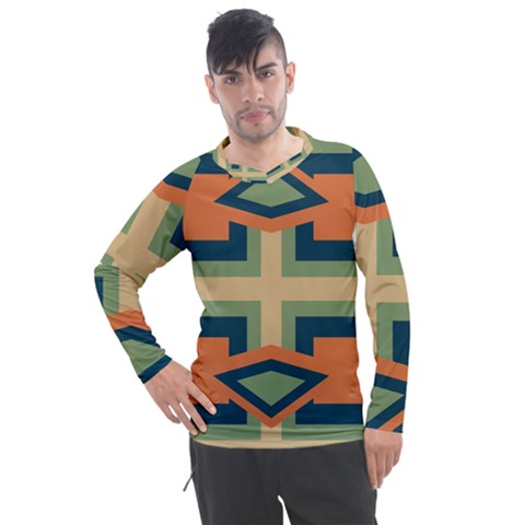Abstract Pattern Geometric Backgrounds   Men s Pique Long Sleeve Tee by Eskimos
