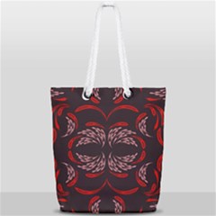 Floral Folk Damask Pattern Fantasy Flowers Floral Geometric Fantasy Full Print Rope Handle Tote (small) by Eskimos
