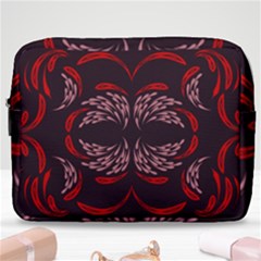 Floral Folk Damask Pattern Fantasy Flowers Floral Geometric Fantasy Make Up Pouch (large) by Eskimos
