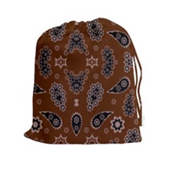 Floral Pattern Paisley Style Paisley Print  Doodle Background Drawstring Pouch (2xl) by Eskimos