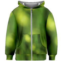 Green Vibrant Abstract No3 Kids  Zipper Hoodie Without Drawstring by DimitriosArt