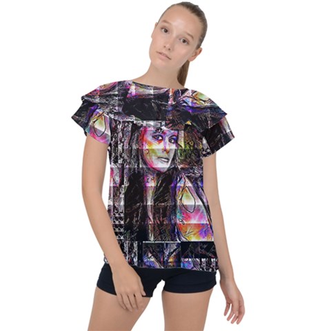 Hungry Eyes Ii Ruffle Collar Chiffon Blouse by MRNStudios