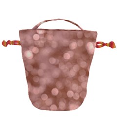 Light Reflections Abstract No6 Rose Drawstring Bucket Bag by DimitriosArt