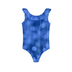 Light Reflections Abstract No5 Blue Kids  Frill Swimsuit by DimitriosArt