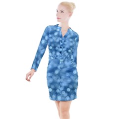 Light Reflections Abstract No8 Cool Button Long Sleeve Dress by DimitriosArt