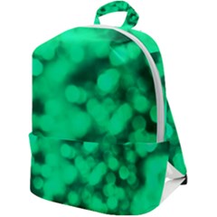 Light Reflections Abstract No10 Green Zip Up Backpack by DimitriosArt