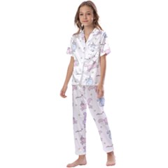 Unicorn Cats Pattern 2 Kids  Satin Short Sleeve Pajamas Set by Littlebird