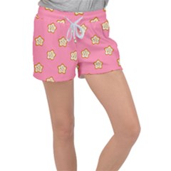 Cookies Pattern Pink Velour Lounge Shorts by Littlebird