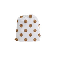 Pine Cones White Drawstring Pouch (small) by Littlebird