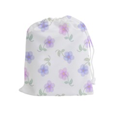 Flowers Pattern Drawstring Pouch (xl) by Littlebird