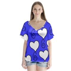 S1e1sue3 V-neck Flutter Sleeve Top by SomethingForEveryone