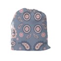 Floral folk damask pattern Fantasy flowers Floral geometric fantasy Drawstring Pouch (XL) View2