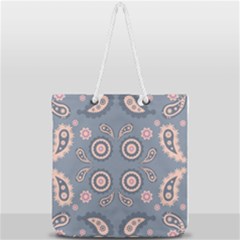 Floral Folk Damask Pattern Fantasy Flowers Floral Geometric Fantasy Full Print Rope Handle Tote (large) by Eskimos