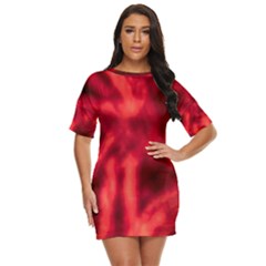Cadmium Red Abstract Stars Just Threw It On Dress by DimitriosArt