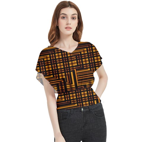Gradient Butterfly Chiffon Blouse by Sparkle