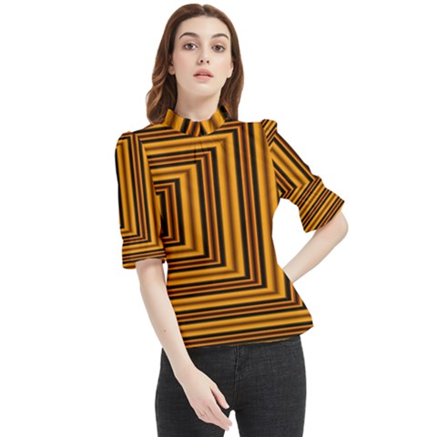Gradient Frill Neck Blouse by Sparkle