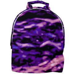 Purple  Waves Abstract Series No1 Mini Full Print Backpack by DimitriosArt