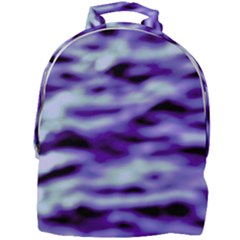 Purple  Waves Abstract Series No3 Mini Full Print Backpack by DimitriosArt