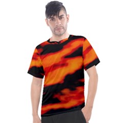 Red  Waves Abstract Series No13 Men s Sport Top by DimitriosArt