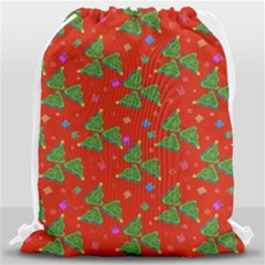 Christmas Trees Drawstring Bag (large) by SychEva