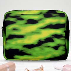 Green  Waves Abstract Series No12 Make Up Pouch (large) by DimitriosArt