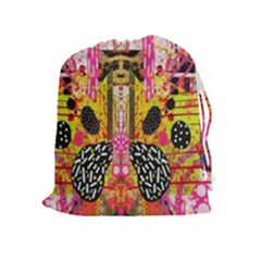 Digital Illusion Drawstring Pouch (xl) by Sparkle