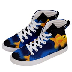 Digital Illusion Men s Hi-top Skate Sneakers by Sparkle