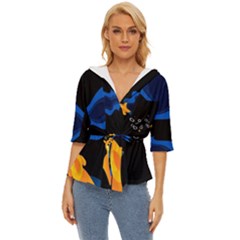 Digital Illusion Lightweight Drawstring Hooded Top by Sparkle