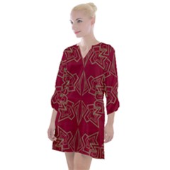 Abstract Pattern Geometric Backgrounds   Open Neck Shift Dress by Eskimos