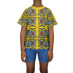 Abstract Pattern Geometric Backgrounds   Kids  Short Sleeve Swimwear by Eskimos