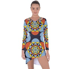 Abstract Pattern Geometric Backgrounds   Asymmetric Cut-out Shift Dress by Eskimos