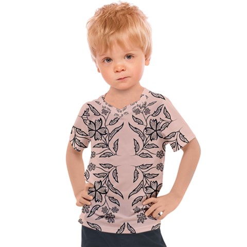 Floral Folk Damask Pattern  Kids  Sports Tee by Eskimos