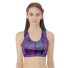 3d Lovely Geo Lines Sports Bra With Border by Uniqued
