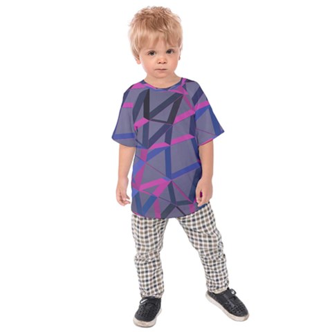 3d Lovely Geo Lines Kids  Raglan Tee by Uniqued