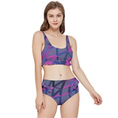 3d Lovely Geo Lines Frilly Bikini Set by Uniqued