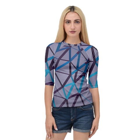 3d Lovely Geo Lines 2 Quarter Sleeve Raglan Tee by Uniqued