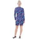 3d Lovely Geo Lines 2 Button Long Sleeve Dress View2