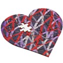 3d Lovely Geo Lines Vii Wooden Puzzle Heart View3