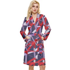 3d Lovely Geo Lines Vii Long Sleeve Velour Robe by Uniqued