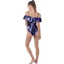 3d Lovely Geo Lines Vi Frill Detail One Piece Swimsuit View2