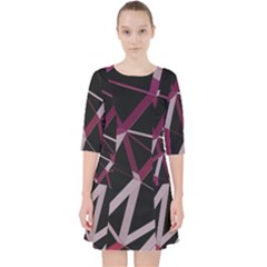 3d Lovely Geo Lines Iii Quarter Sleeve Pocket Dress by Uniqued