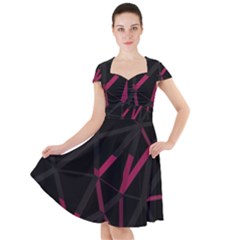 3d Lovely Geo Lines Viii Cap Sleeve Midi Dress by Uniqued