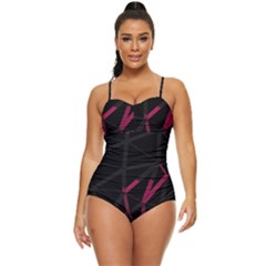 3d Lovely Geo Lines Viii Retro Full Coverage Swimsuit by Uniqued