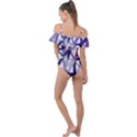 3D Lovely GEO Lines X Frill Detail One Piece Swimsuit View2