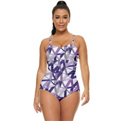 3d Lovely Geo Lines X Retro Full Coverage Swimsuit by Uniqued