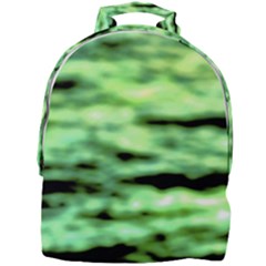 Green  Waves Abstract Series No13 Mini Full Print Backpack by DimitriosArt