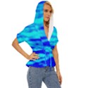 Blue Waves Abstract Series No12 Lightweight Drawstring Hooded Top View3