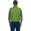 Stars Of Decorative Colorful And Peaceful  Flowers Men s Short Button Up Puffer Vest	 View4